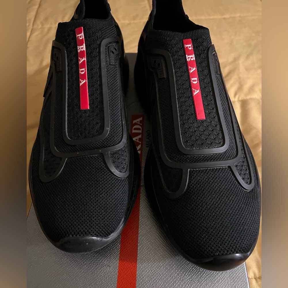 Prada Black and Red Men's Sneakers - Picture 2 of 6